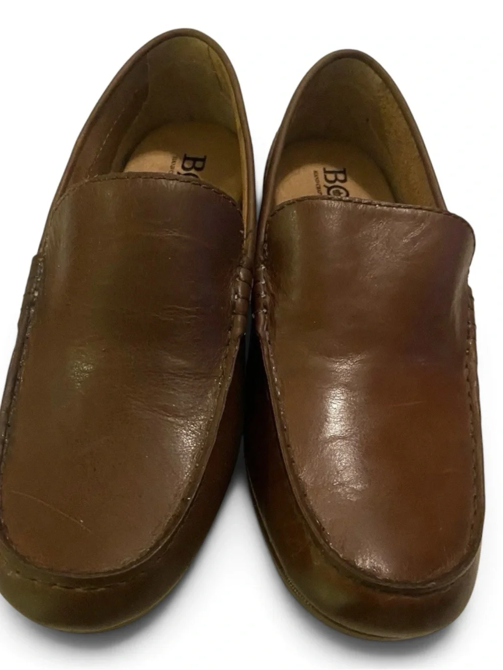 Born Men’s Allan, Brown Leather Slip On Dress Shoes, Size 9 M Loafers